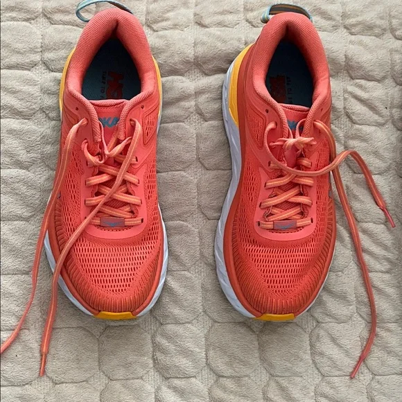 Hoka One One Vibrant Coral Sneakers - Picture 2 of 5